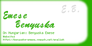 emese benyuska business card